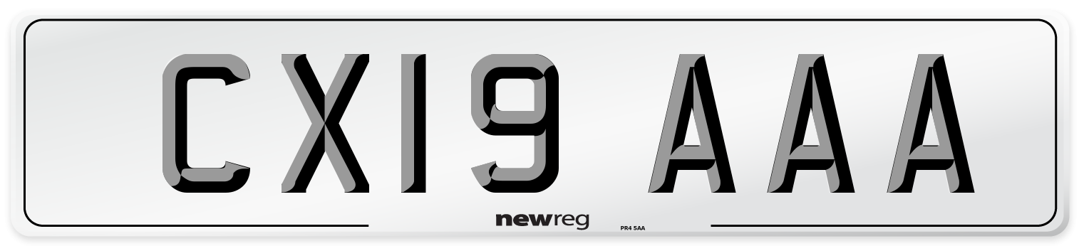 CX19 AAA Number Plate from New Reg
